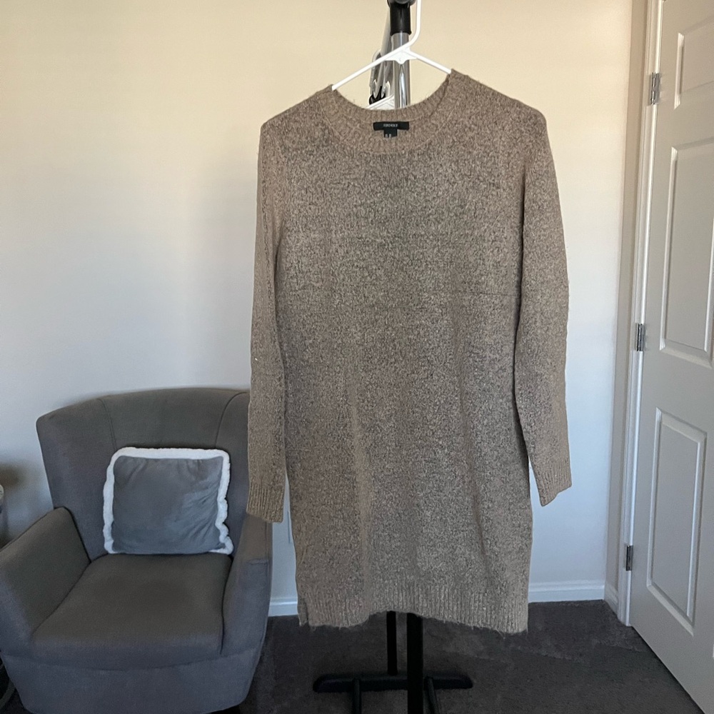Forever 21 Taupe Long Sleeve Dress